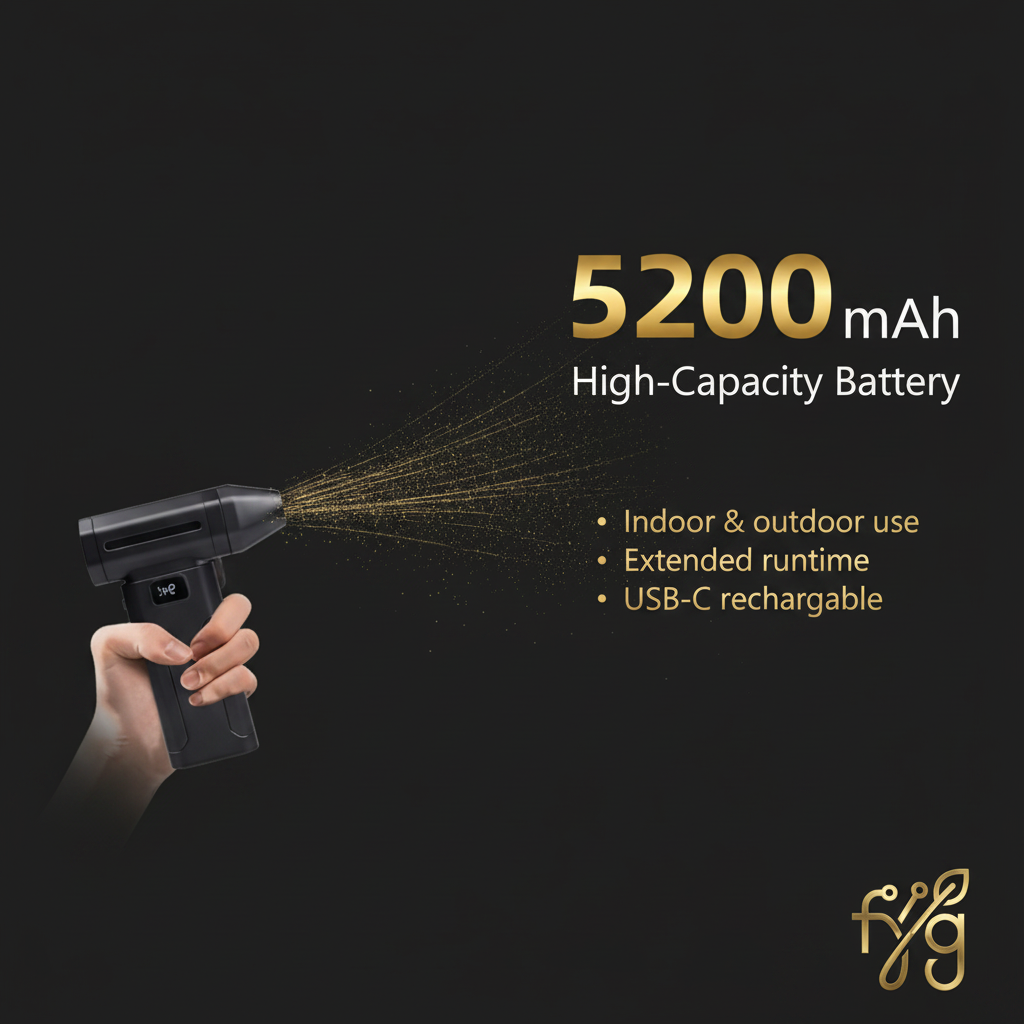 5200mAh large capacity battery - Mini Turbo Air Blaster