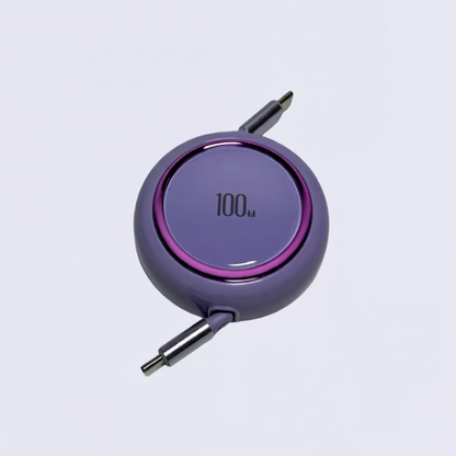 100W Retractable Fast Charging Cable – Dual Type-C