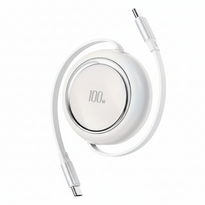 100W Retractable Fast Charging Cable – Dual Type-C