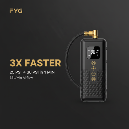 FYG Portable Tyre Inflator - 3X Faster Inflation Feature